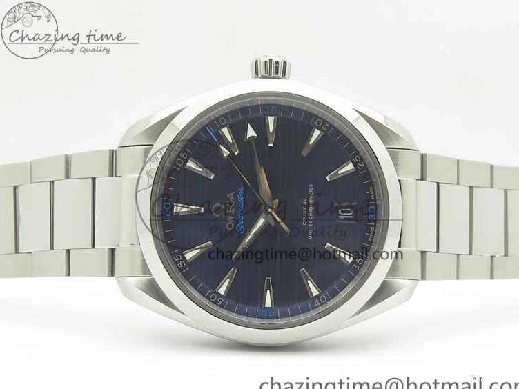 0130 Aqua Terra 150M Master Chronometers VSF 1:1 Best Edition Deep Blue Dial Silver Hand on SS Bracelet A8900 Super Clone HighPerformance 8013